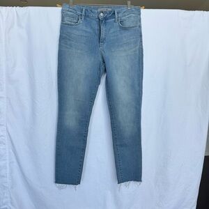 Joe's Jeans with worn bottoms. Light Blue Ankle Cropped Denim Size 30. Pre-owned